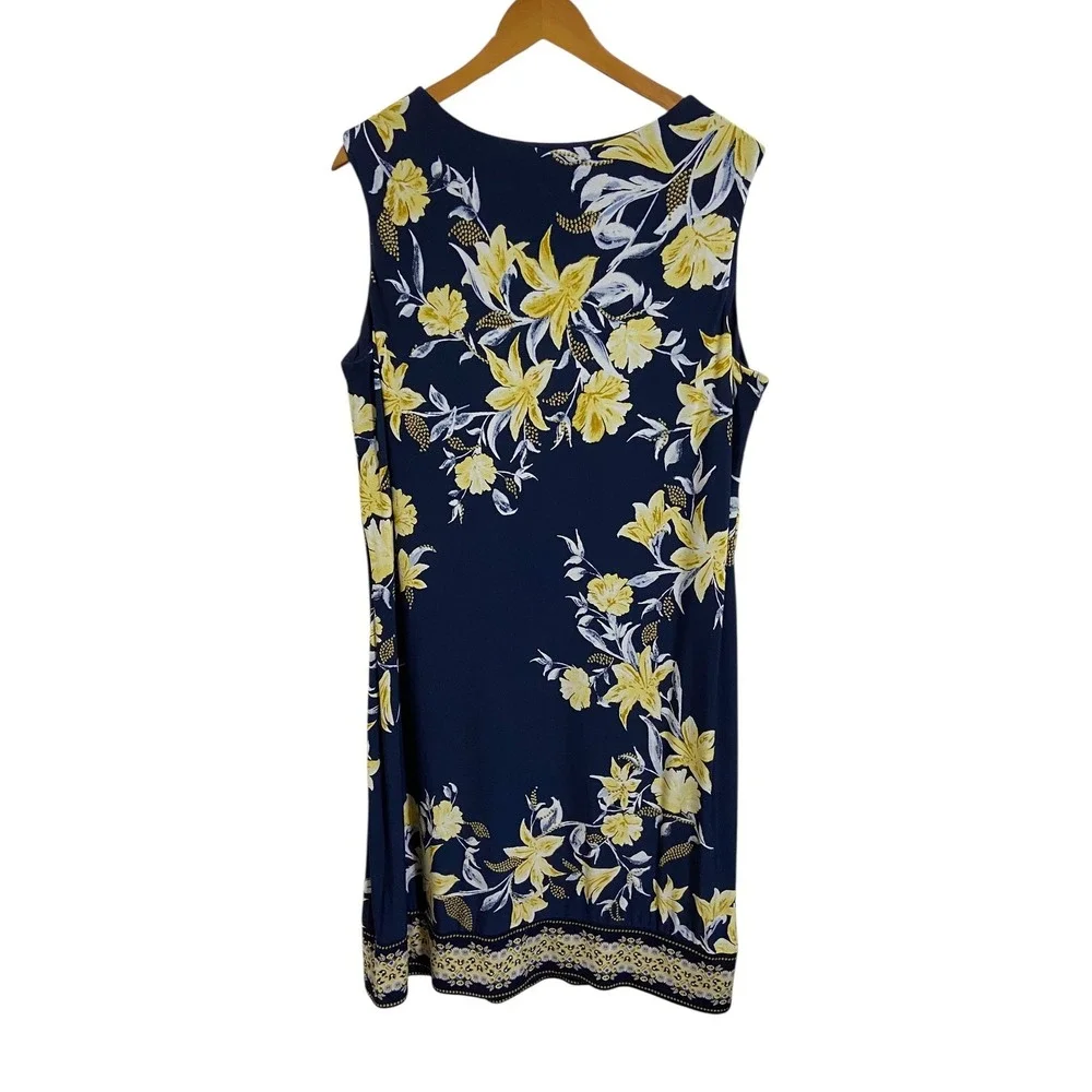 JM Collection Floral Keyhole Shift Dress Career Botanical Professional Office 1X